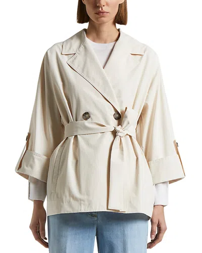 Peserico Trench Jacket In Quartz Sand