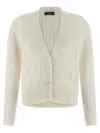 Peserico Tricot Cardigan Sweaters And Cardigans White In Neutral