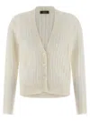 Peserico Tricot Cardigan Sweaters And Cardigans White In Neutral