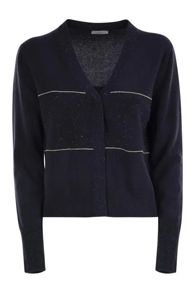 PESERICO PESERICO TRICOT CARDIGAN WITH LIGHT SPOTS