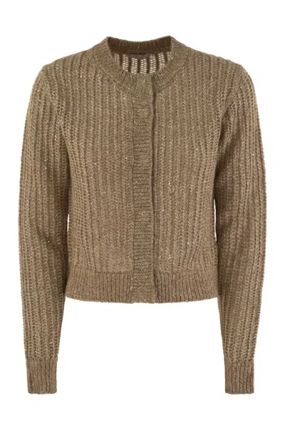 PESERICO PESERICO TRICOT CARDIGAN WITH MICRO-SEQUINS