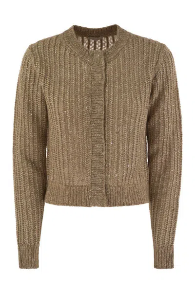 PESERICO PESERICO TRICOT CARDIGAN WITH MICRO-SEQUINS
