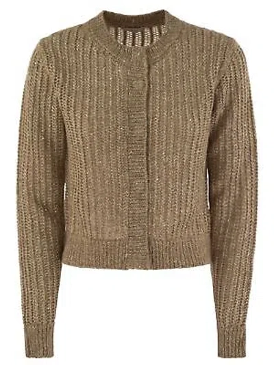 Pre-owned Peserico Tricot Cardigan With Micro-sequins In Brown