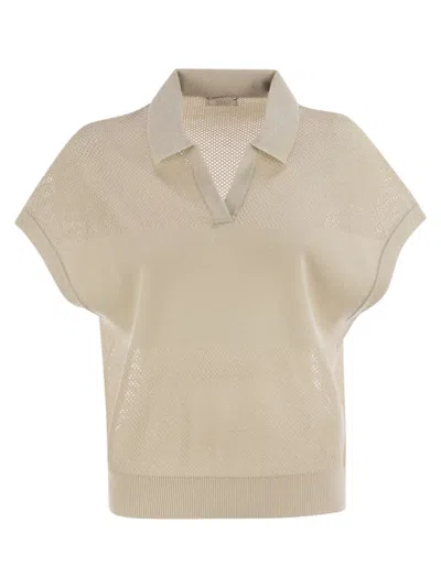 PESERICO TRICOT POLO SHIRT IN PURE COTTON CREPE YARN
