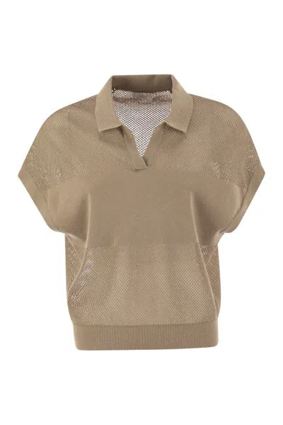 PESERICO PESERICO TRICOT POLO SHIRT IN PURE COTTON CREPE YARN