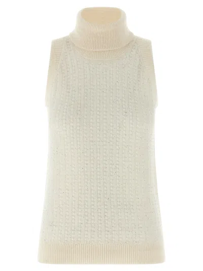 PESERICO TRICOT SWEATER SWEATERS AND CARDIGANS WHITE