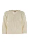 Peserico Women Tricot Sweater With Micropaillettes In White
