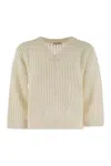 Peserico Women Tricot Sweater With Micropaillettes In White
