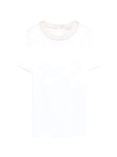 Peserico Trim-detail Crew Neck T-shirt In White
