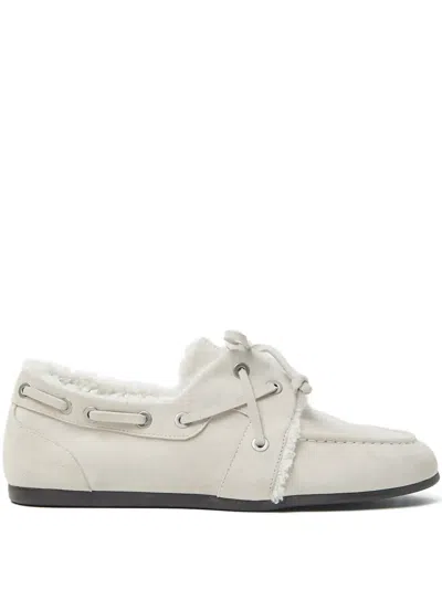Peserico Trimmed Boat Shoes In White