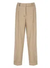 Peserico Brown Cotton Pants In Brown