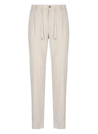 Peserico Wool And Silk Trousers In White