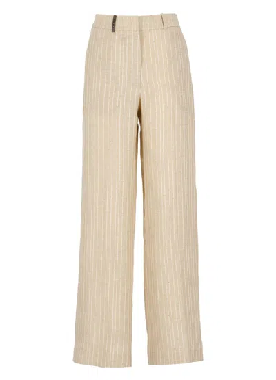 Peserico Trousers Beige In Neutrals