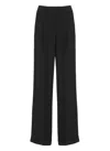 Peserico Palazzo Trousers With Wide Leg And Pleats In Black
