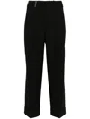 Peserico Chic Wide-leg Trousers With Luxurious Viscose-wool Blend And Tailored Finish In Black