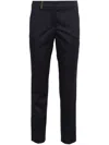 Peserico Tailored Navy Blue Trousers With Embossed Finish In Blue