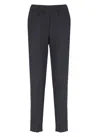 Peserico Elastic Waist Casual Pants In Blue