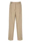 Peserico Brown Cotton Pants In Brown
