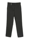 Peserico Heathered Gray Cropped Trousers With Tailored Fit In Black