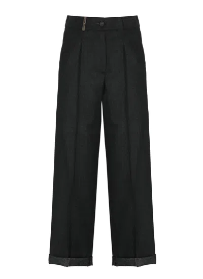 Peserico Trousers In Black