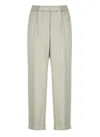 Peserico Elastic Waist Casual Pants In Green