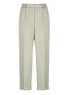 Peserico Elastic Waist Casual Pants In Green