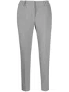 Peserico Cropped Cigarette Trousers In Grey