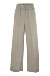 Peserico Trousers In Lightweight Technical Cotton Canvas In Gray