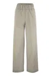Peserico Trousers In Lightweight Technical Cotton Canvas In Grey
