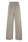 Peserico Trousers In Lightweight Technical Cotton Canvas In Tortora