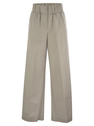 Peserico Trousers In Lightweight Technical Cotton Canvas In Tortora