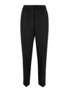 Peserico Beaded-stripes Tapered Trousers In Negro