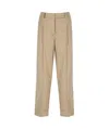 Peserico Brown Cotton Pants In Nude