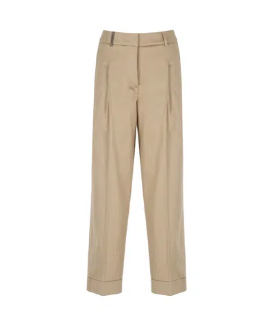 PESERICO PESERICO CROPPED WIDE LEG PANTS