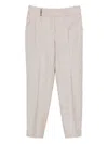 Peserico Tailored Straight-leg Trousers With Textured Finish In White
