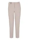 Peserico Pants With Leather Detail In Gray