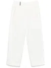 Peserico Wide-leg White Trousers With Hidden Closure In White