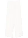 Peserico Pleated Wide-leg Trousers With Hidden Front Closure In White