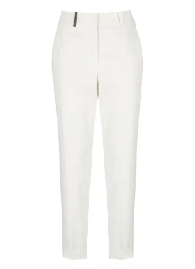 Peserico Twill Tailored Trousers In White