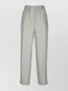 Peserico Trousers With Elastic Waistband And Pockets In Gray