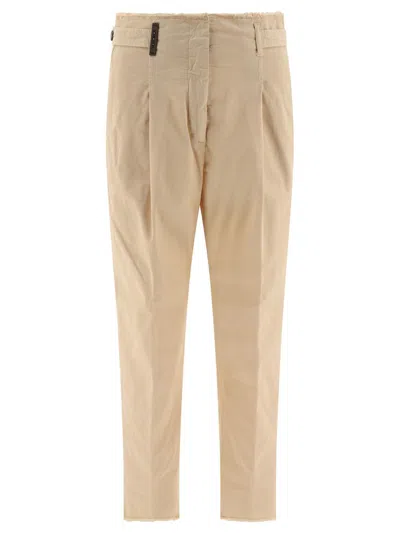 Peserico Trousers With Fringed Details In Beige