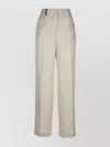 Peserico Trousers With Pleated Design And Pockets In Neutral