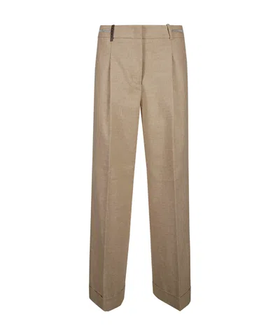 Peserico Trousers With Pleats In Nude