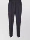 Peserico Tailored Black Trousers With Elastic Waistband In Blue