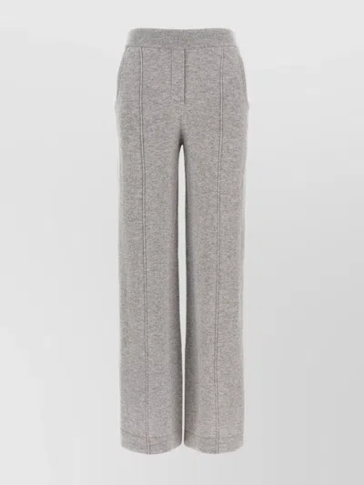 Peserico Trousers Wool Silk Elastic Waistband In Gray