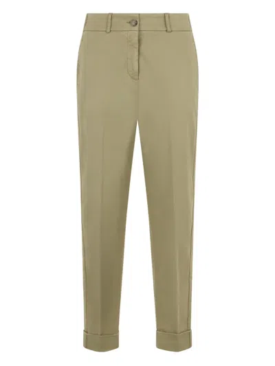Peserico Turn-up Hem Trousers In Green
