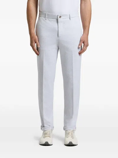 Peserico Turn-up Tapered Trousers In Gray