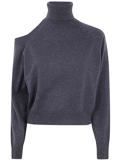 Peserico Turtle Neck Sweater In Graphite