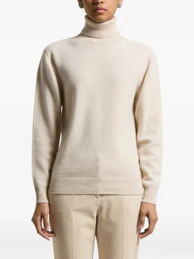 Peserico Turtleneck Cashmere Sweater In Neutral
