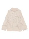 Peserico Turtleneck Diamond-pattern Knitwear In Neutral